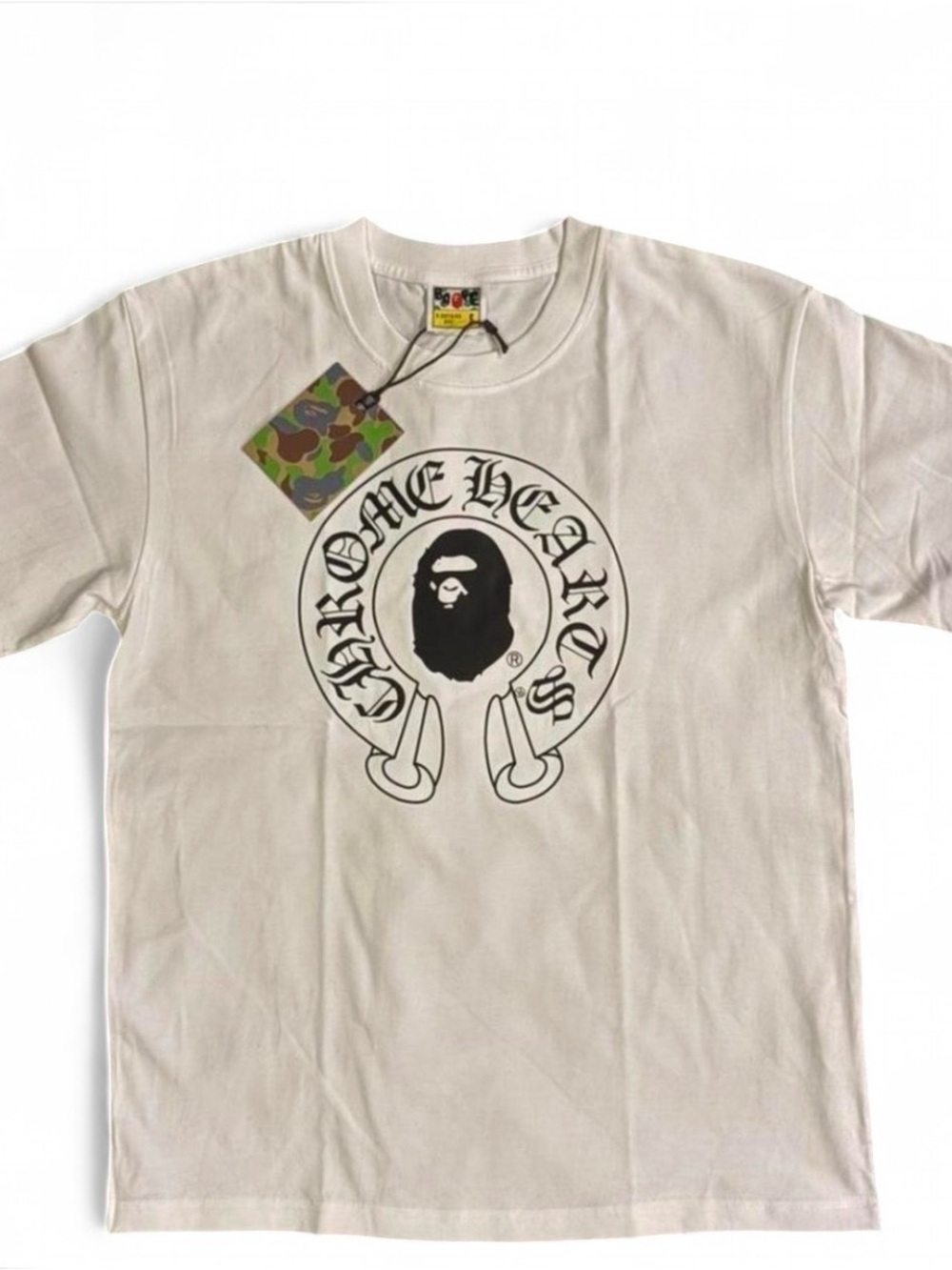 Chrome Hearts x A Bathing Ape Style White Graphic Tee